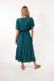 Botanical Midi Dress - Teal