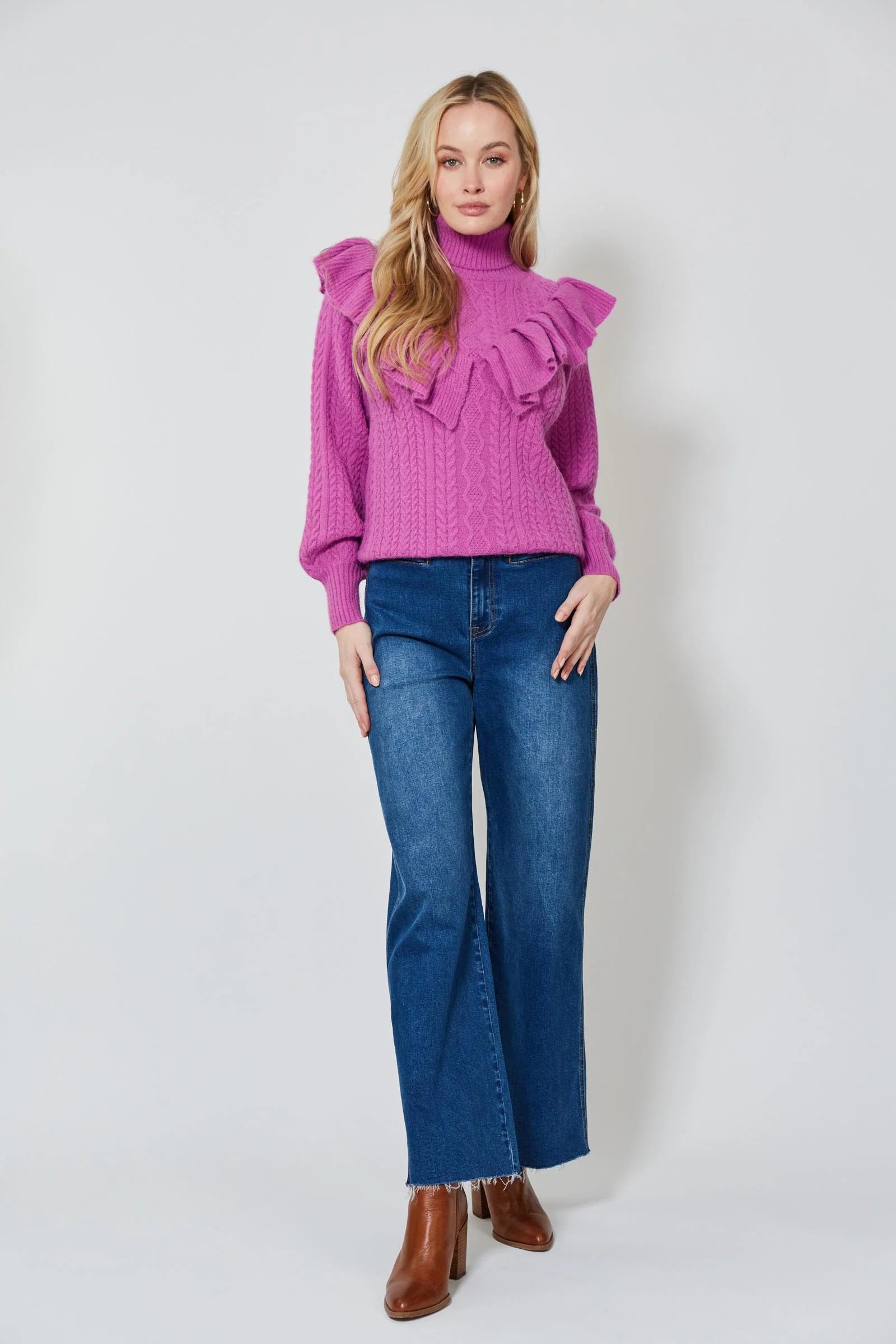 Romy Ruffle Knit - Orchid