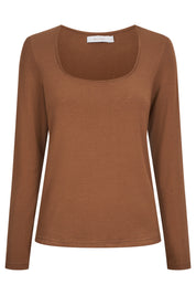 Naria Scoop Neck Top - Toffee