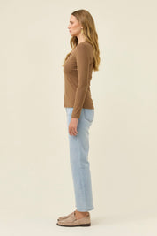 Naria Scoop Neck Top - Toffee