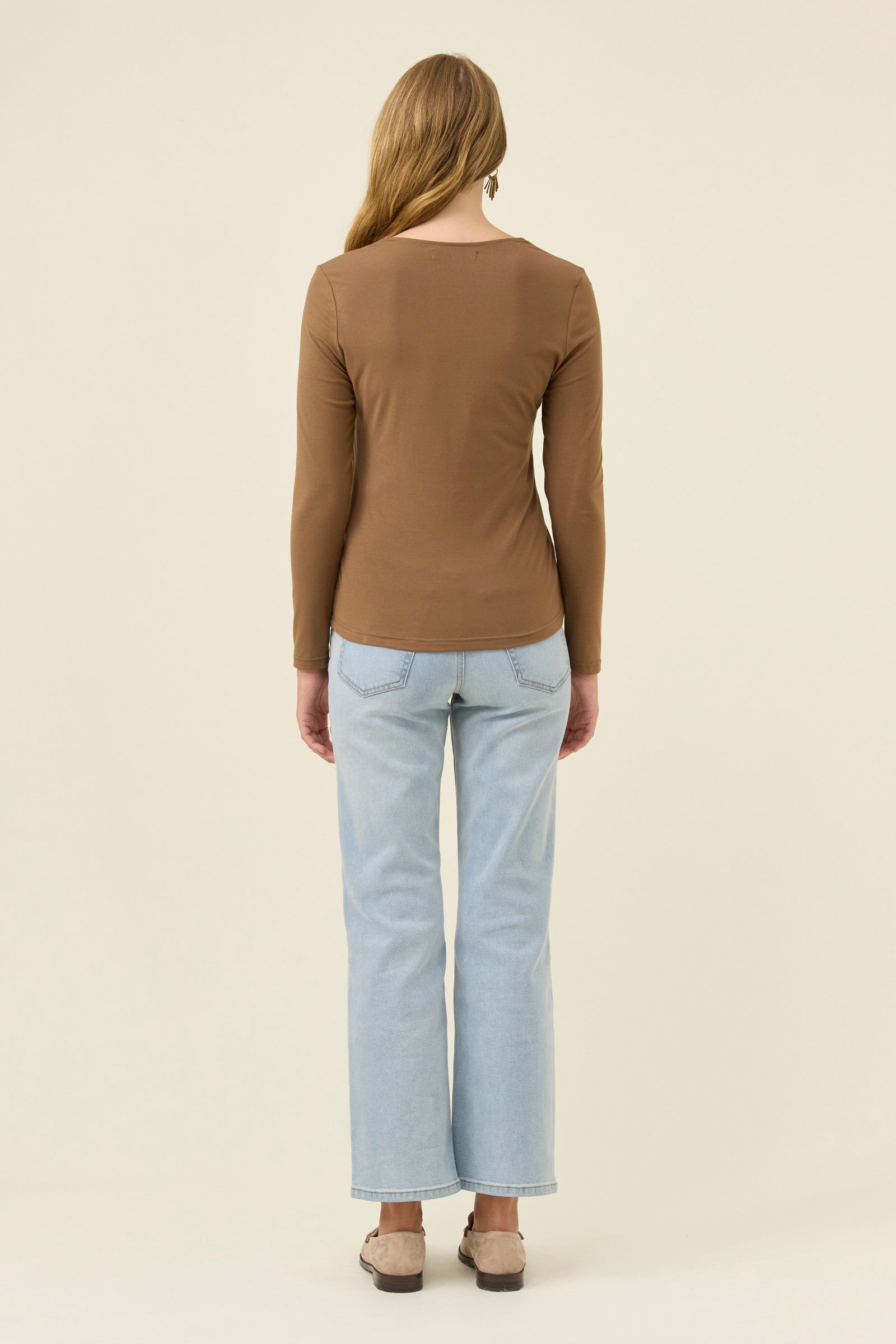 Naria Scoop Neck Top - Toffee