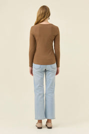 Naria Scoop Neck Top - Toffee
