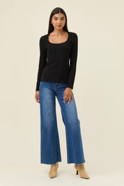 Naria Scoop Neck Top - Onyx