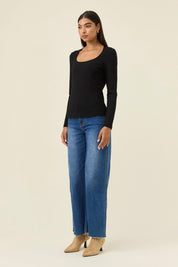 Naria Scoop Neck Top - Onyx