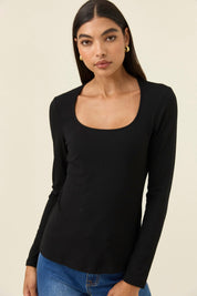 Naria Scoop Neck Top - Onyx