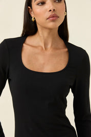 Naria Scoop Neck Top - Onyx