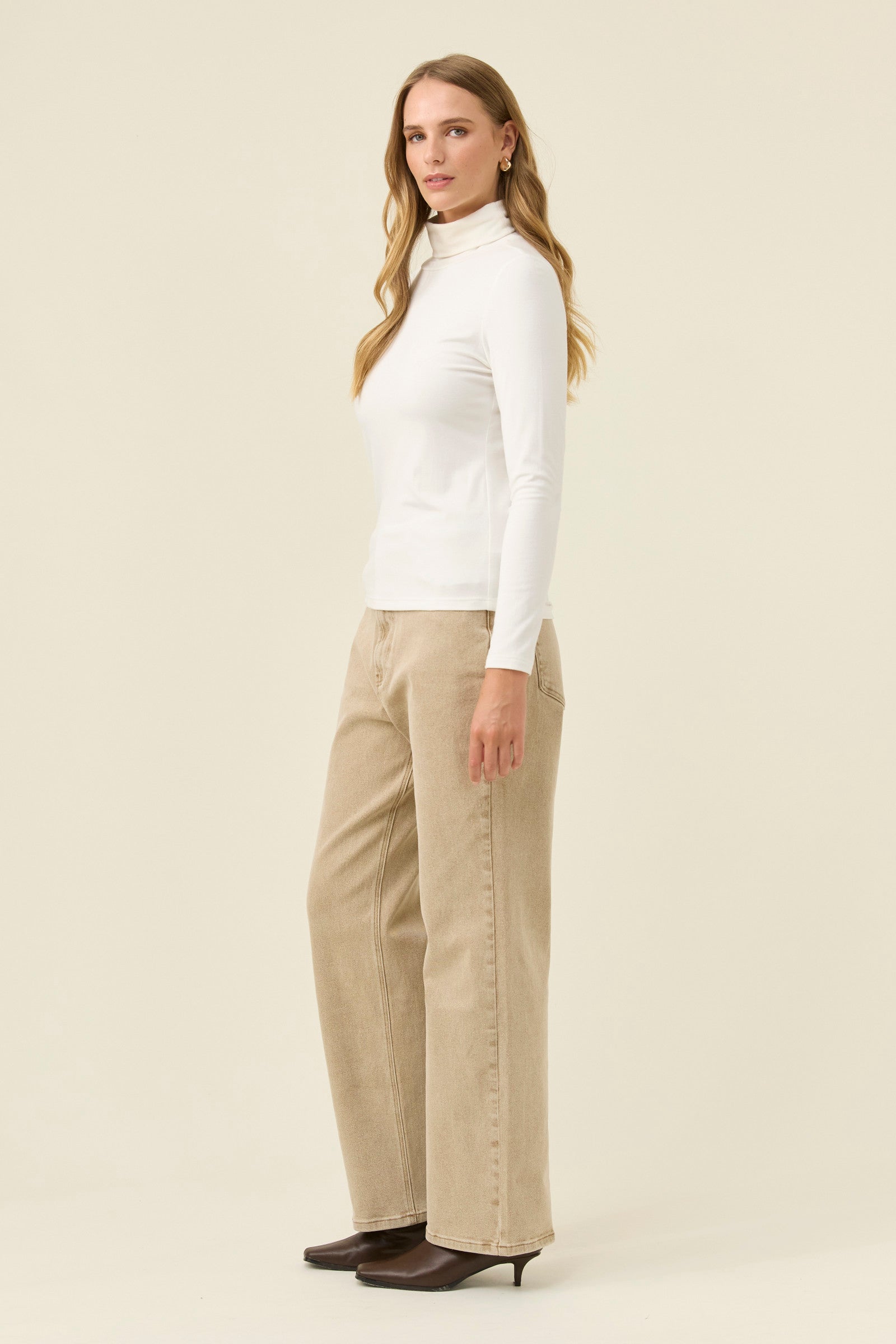 Naria Roll Neck Top - Ivory