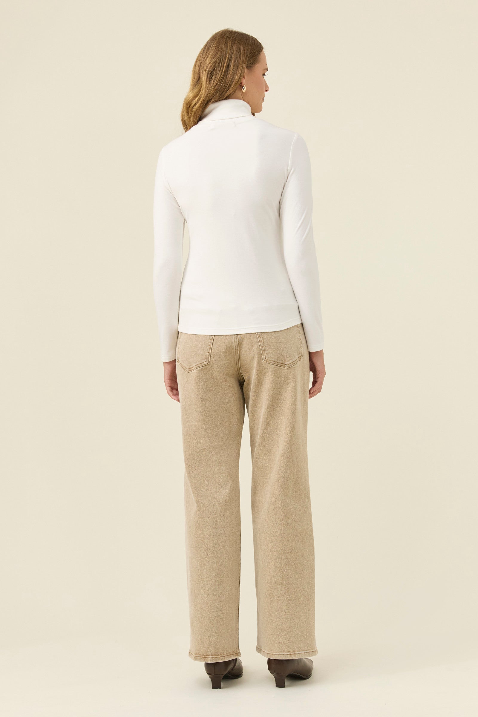 Naria Roll Neck Top - Ivory