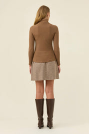 Naria Roll Neck Top - Toffee
