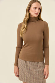 Naria Roll Neck Top - Toffee