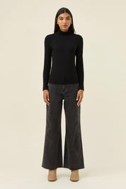Naria Roll Neck Top - Onyx