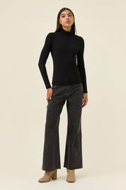 Naria Roll Neck Top - Onyx