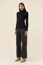 Naria Roll Neck Top - Onyx