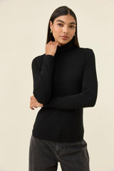 Naria Roll Neck Top - Onyx