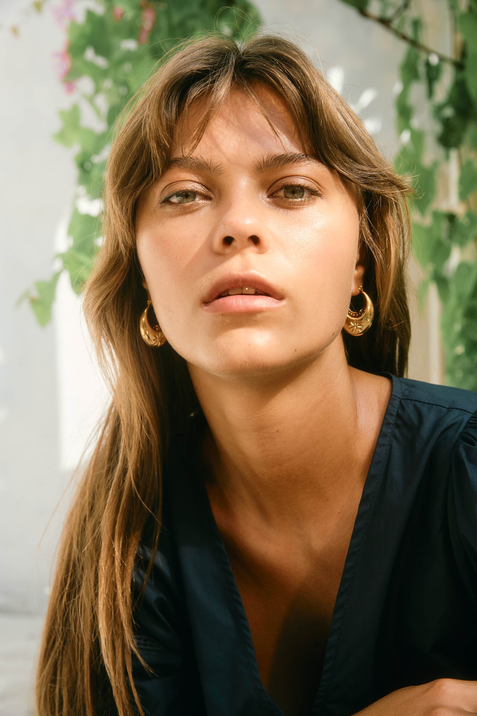 Oline Flower Earring - Hoop