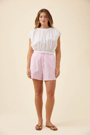 Rosa Reversible Crop Top - White