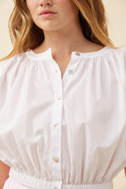 Rosa Reversible Crop Top - White