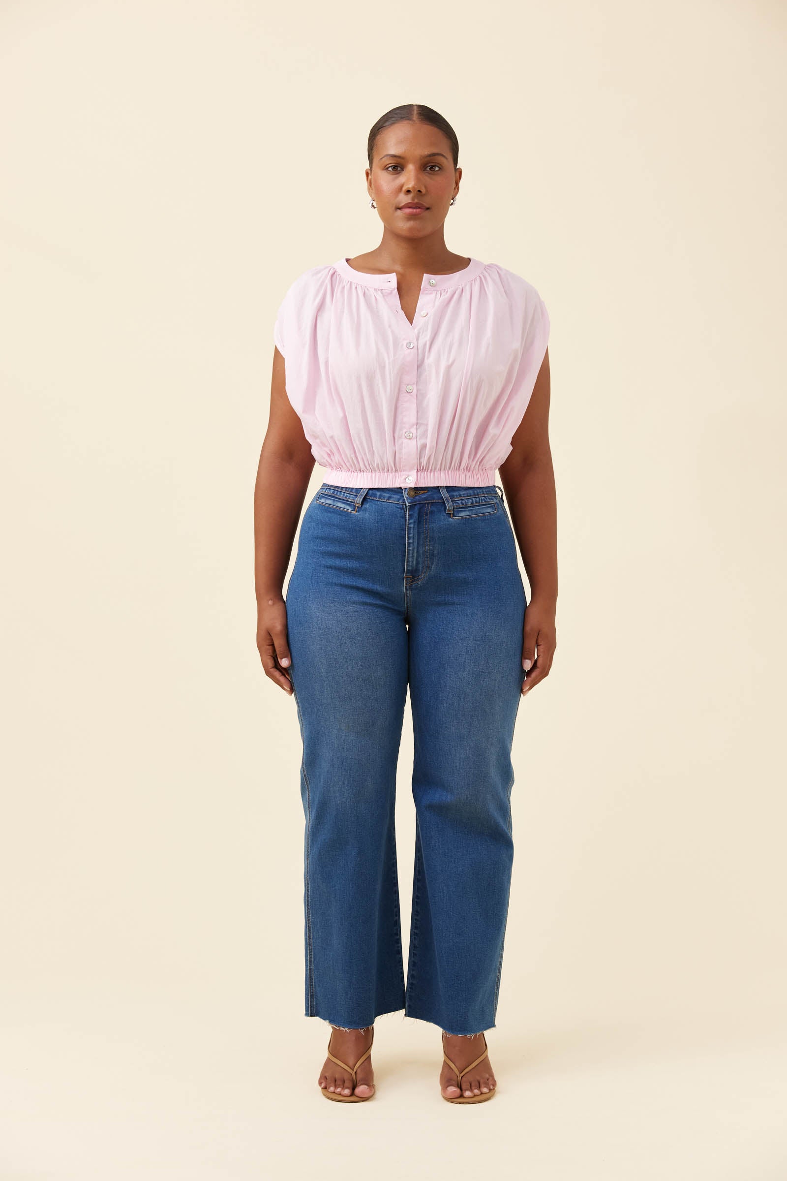 Rosa Reversible Crop Top - Light Pink