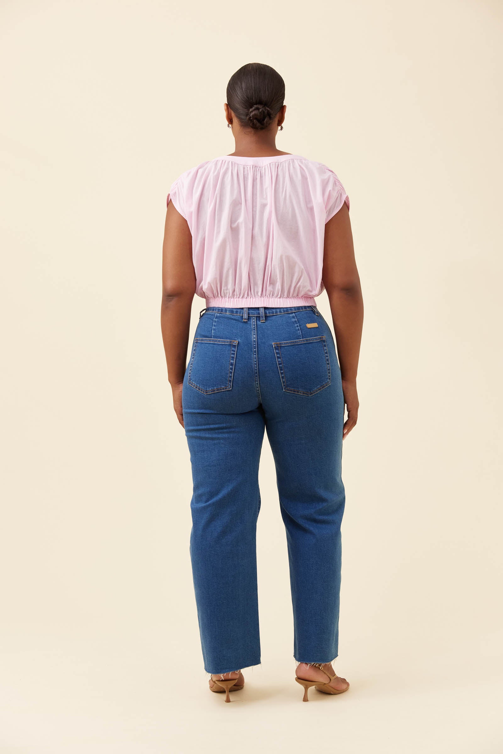 Rosa Reversible Crop Top - Light Pink