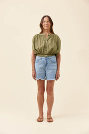 Rosa Reversible Crop Top - Sage