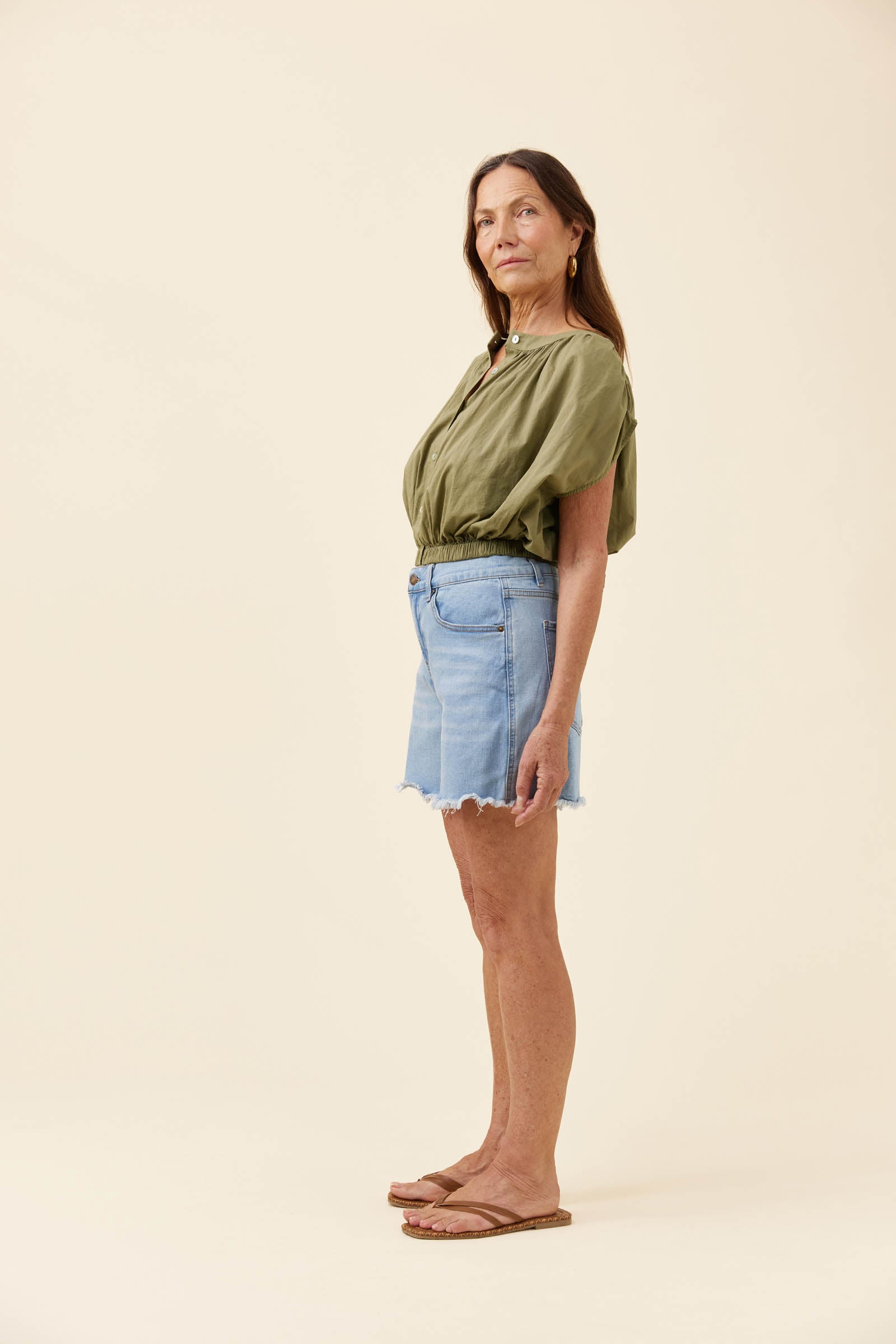 Rosa Reversible Crop Top - Sage