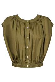 Rosa Reversible Crop Top - Sage