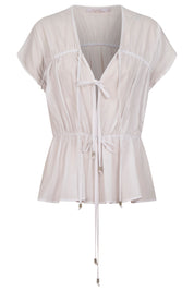 Rosa Tie Top - White