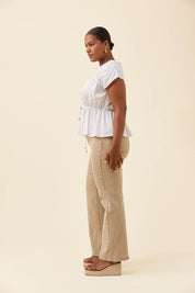 Rosa Tie Top - White