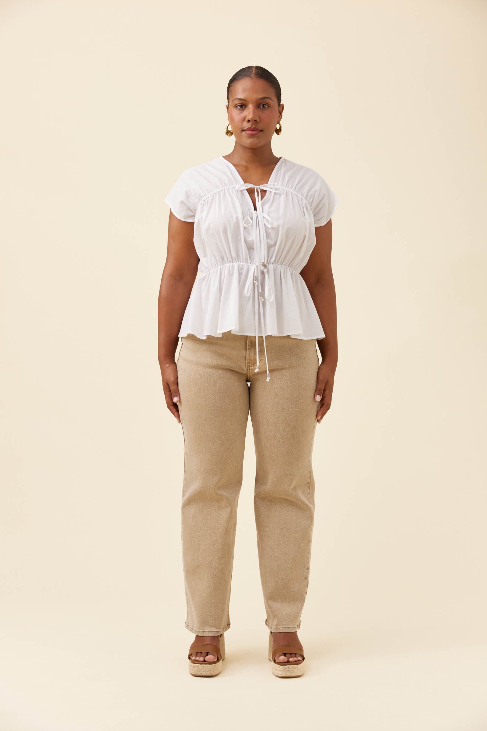 Rosa Tie Top - White
