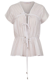 Rosa Tie Top - White
