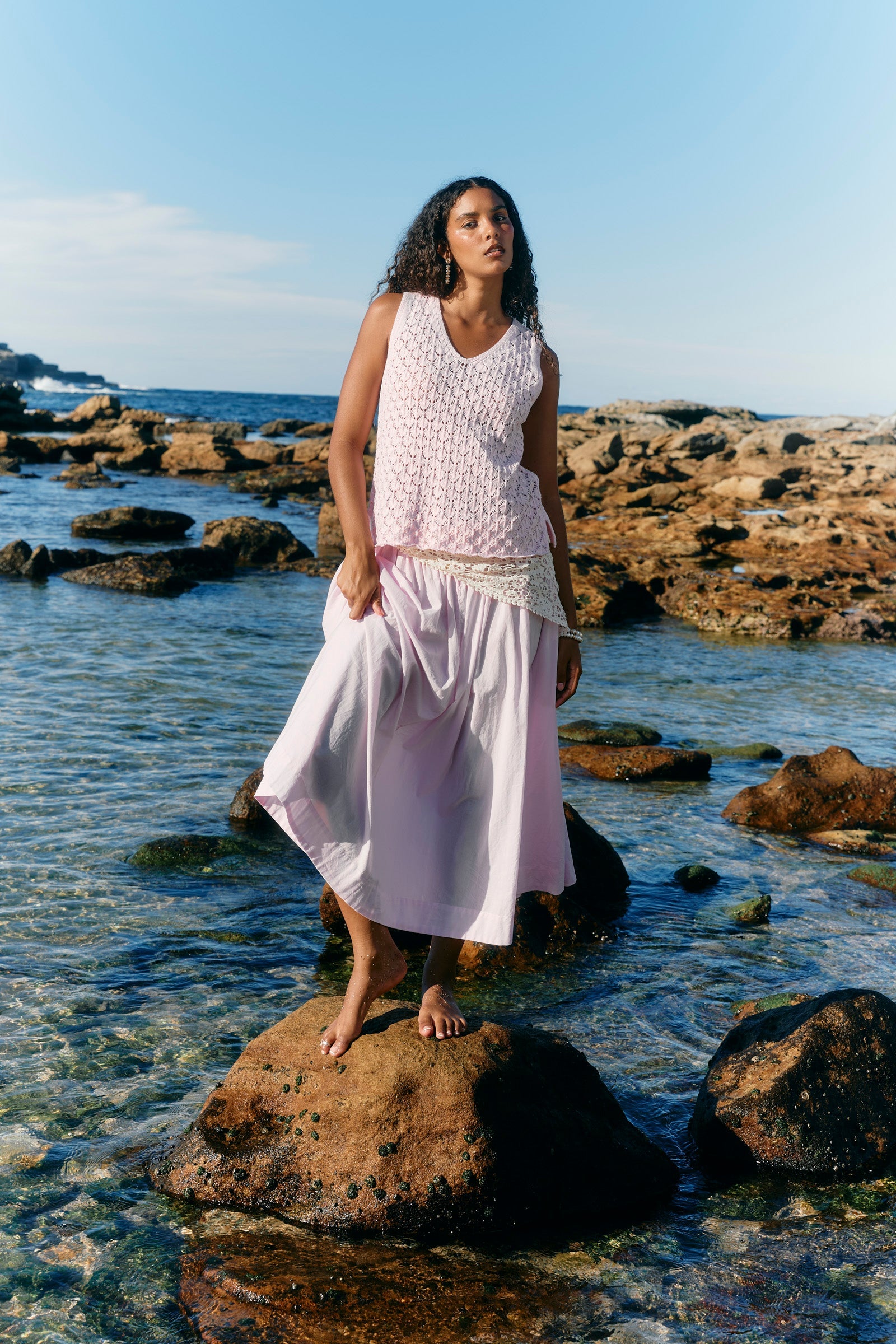 Mia Knit Top - Light Pink