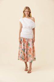 Rosa One Shoulder Top - White