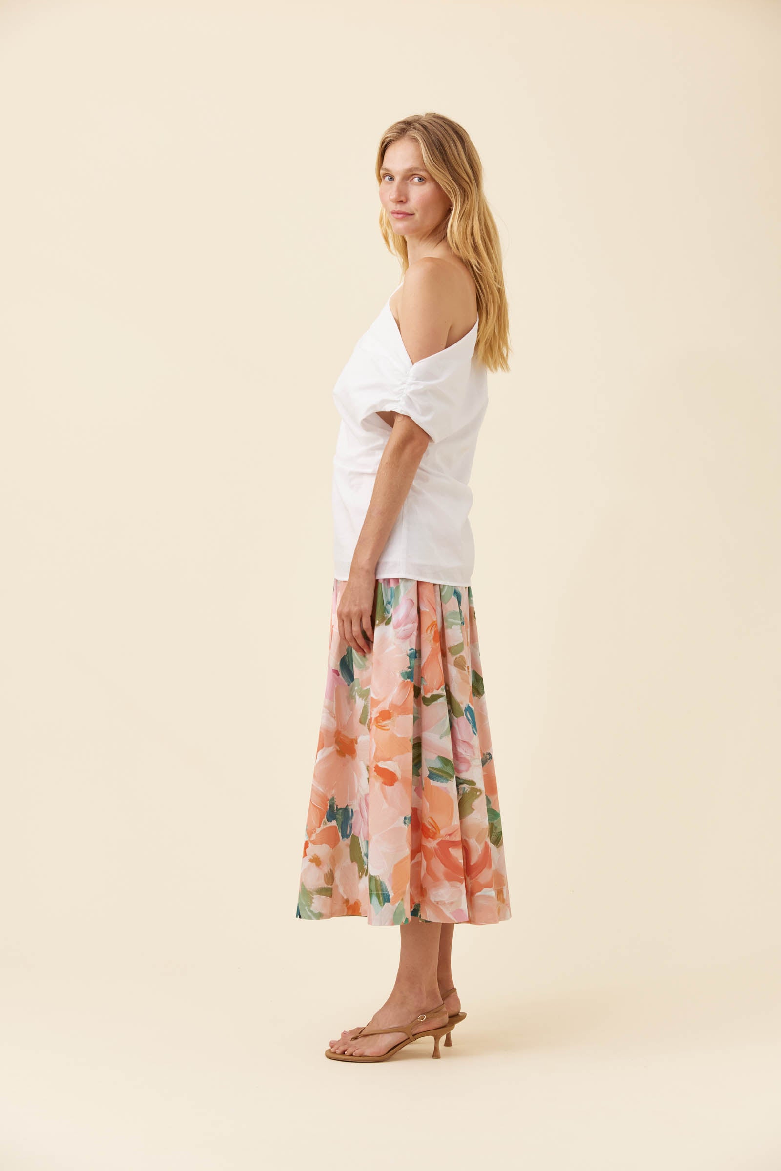 Rosa One Shoulder Top - White