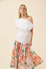 Rosa One Shoulder Top - White