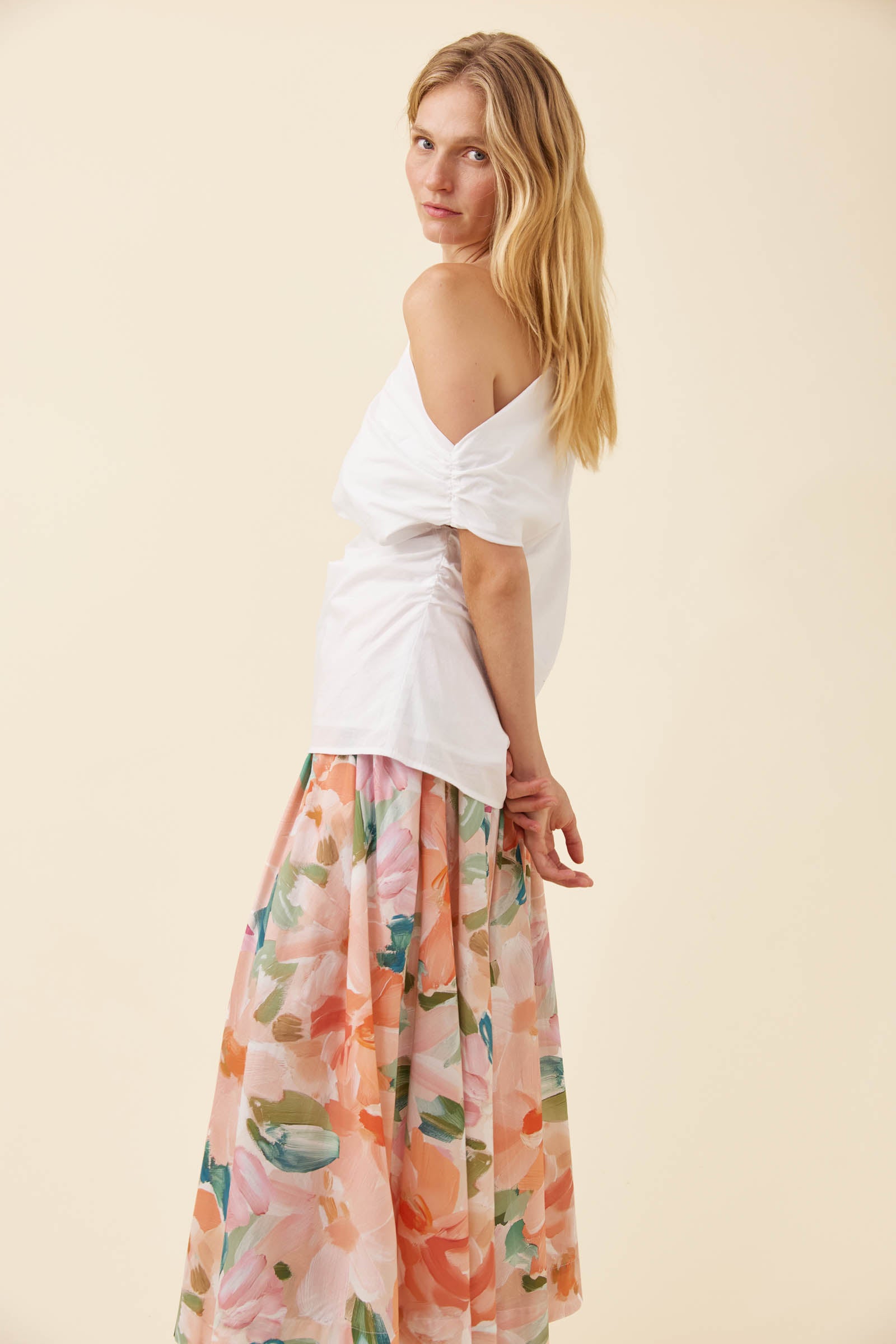 Rosa One Shoulder Top - White