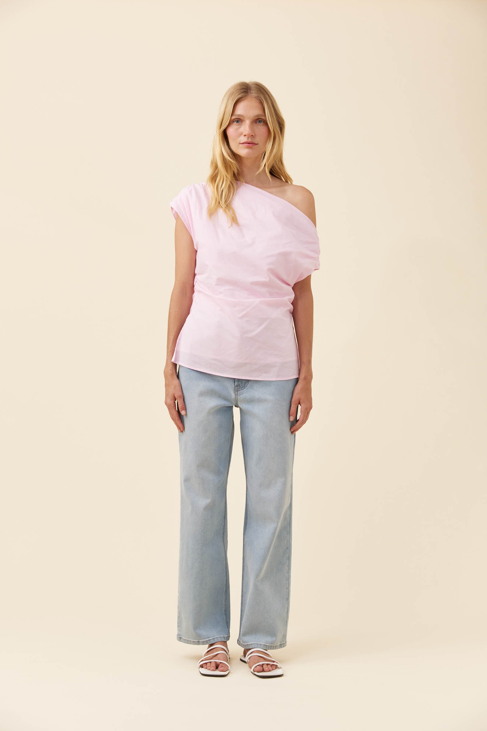 Rosa One Shoulder Top - Light Pink
