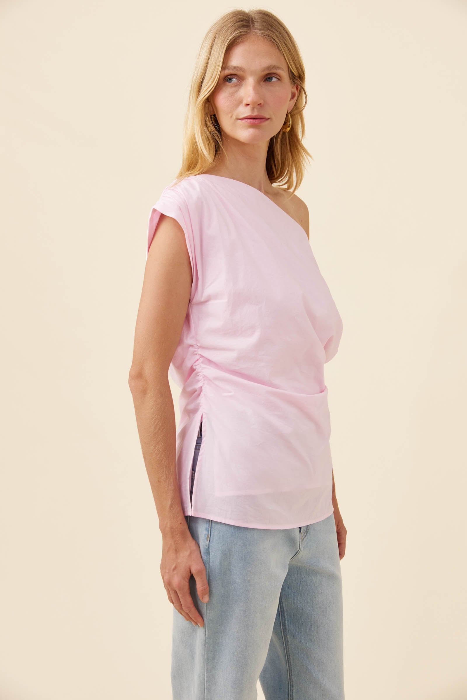 Rosa One Shoulder Top - Light Pink
