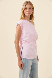 Rosa One Shoulder Top - Light Pink
