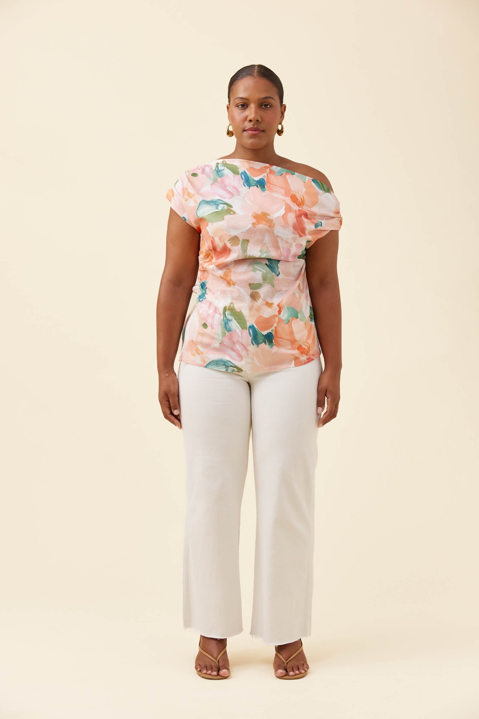 Rosa One Shoulder Top - Floral