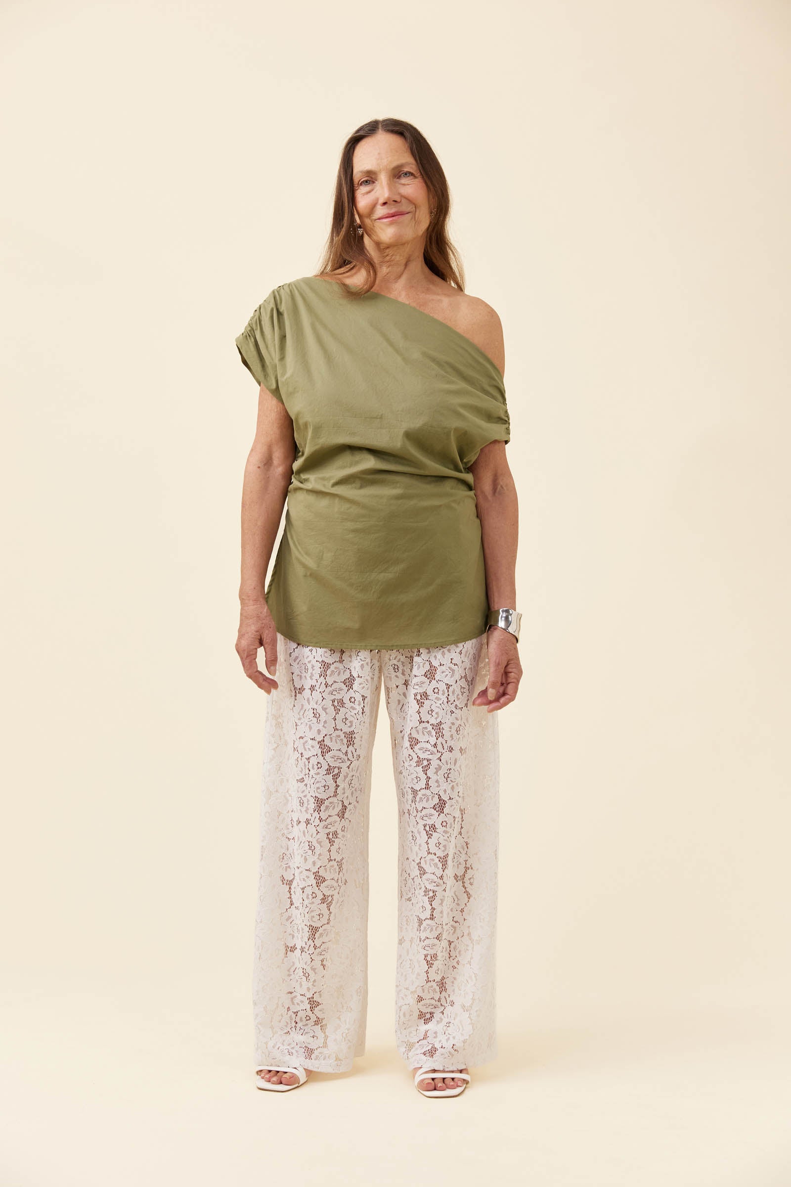 Rosa One Shoulder Top - Sage