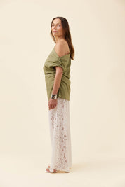 Rosa One Shoulder Top - Sage