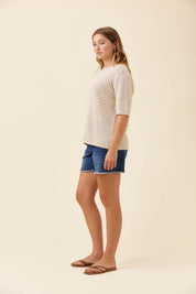 Mia Knit Tshirt - Canvas
