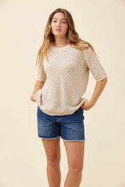 Mia Knit Tshirt - Canvas