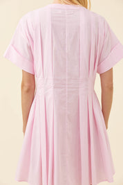 Rosa Pleat Dress - Light Pink