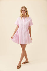 Rosa Pleat Dress - Light Pink