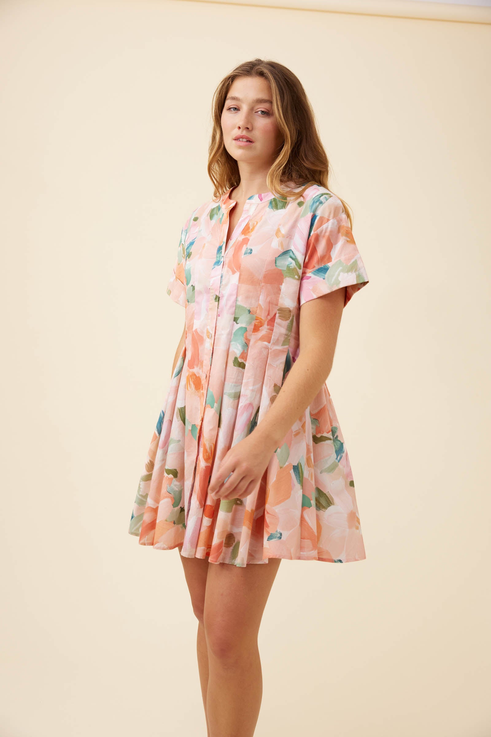 Rosa Pleat Dress - Floral