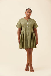 Rosa Pleat Dress - Sage