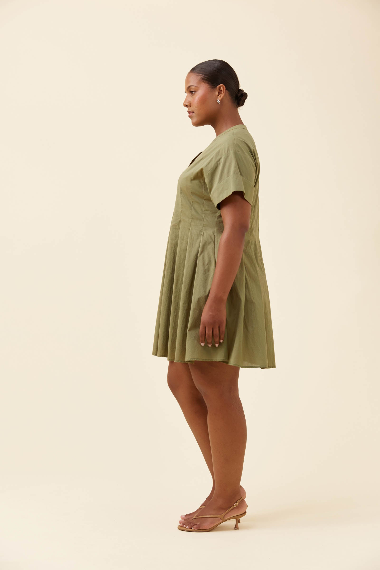 Rosa Pleat Dress - Sage