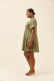 Rosa Pleat Dress - Sage