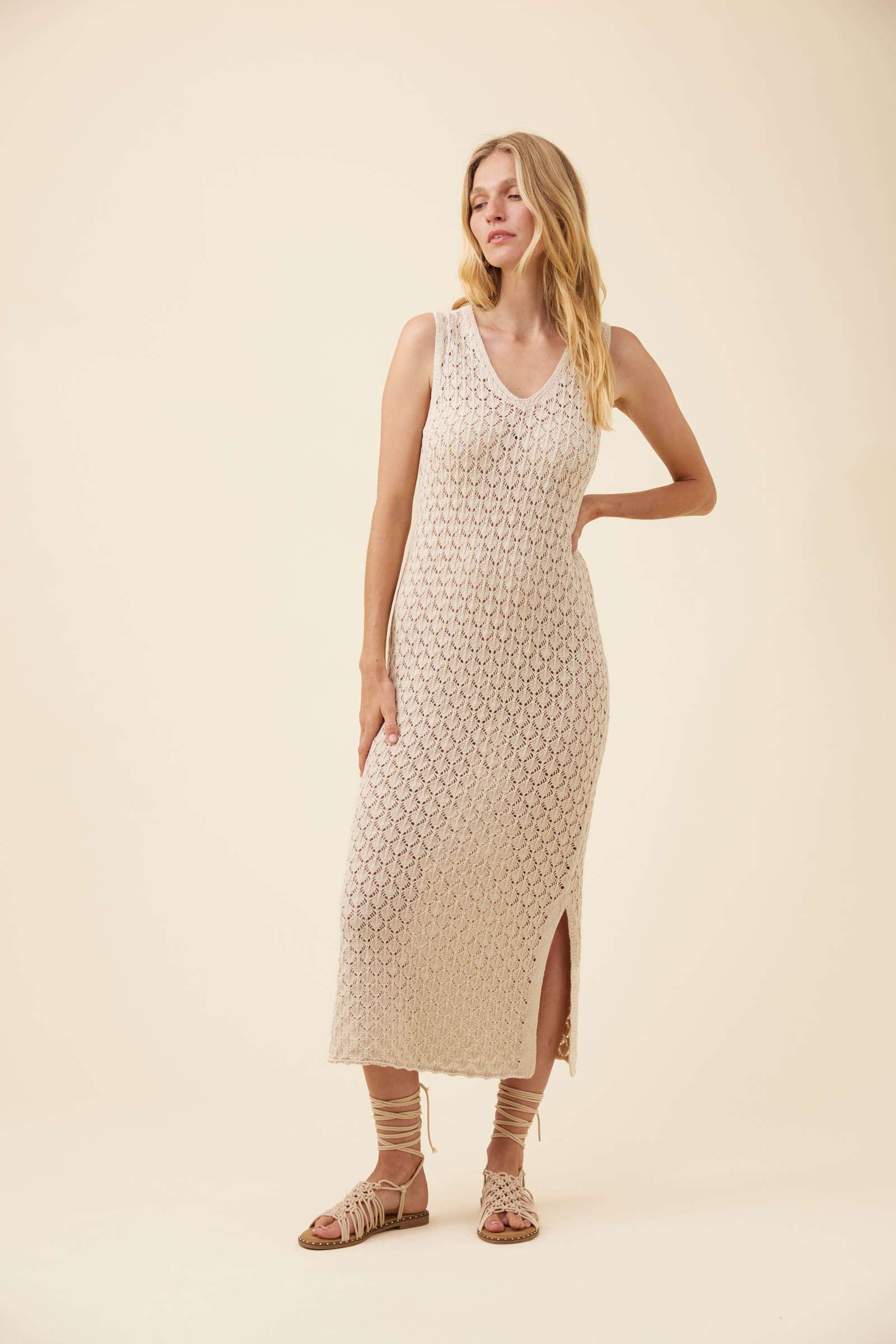 Mia Knit Dress - Canvas